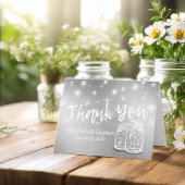 Moderne bruiloft Dank u Mason Jars String Lights Bedankkaart
