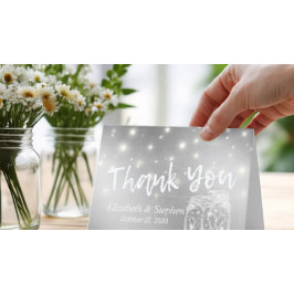 Moderne bruiloft Dank u Mason Jars String Lights Bedankkaart