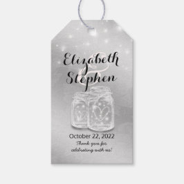 Moderne bruiloft Dank u Mason Jars String Lights Cadeaulabel