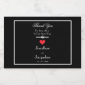 Moderne bruiloft dank u mini mousserende wijn labe sparkling wijnetiket (Enkel label)