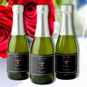 Moderne bruiloft dank u mini mousserende wijn labe sparkling wijnetiket