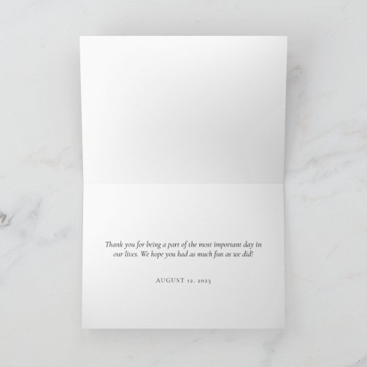 Moderne bruiloft dank u minimalistische Kaart (Binnen)