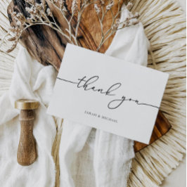 Moderne bruiloft dank u minimalistische Kaart