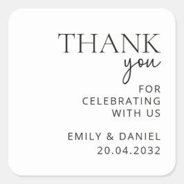 Moderne bruiloft Dank u Sticker
