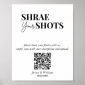 Moderne bruiloft Deel je Shots QR Code Sign Poster (Voorkant)