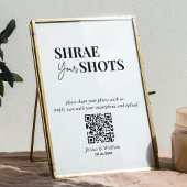 Moderne bruiloft Deel je Shots QR Code Sign Poster