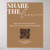 Moderne bruiloft delen de liefde QR code teken Poster (Voorkant)