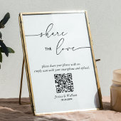 Moderne bruiloft delen de liefde QR code teken Poster