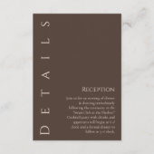 Moderne bruiloft Details-Country Brown Informatiekaartje (Voorkant)