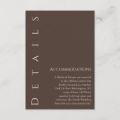 Moderne bruiloft Details-Country Brown Informatiekaartje (Achterkant)