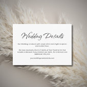 Moderne bruiloft Details Eenvoudige Boho Informatiekaartje