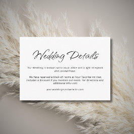 Moderne bruiloft Details Eenvoudige Boho Informatiekaartje