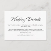 Moderne bruiloft Details Eenvoudige Boho Informatiekaartje (Voorkant)