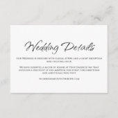 Moderne bruiloft details Eenvoudige typografie Informatiekaartje (Voorkant)