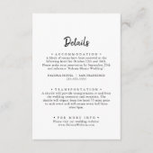 Moderne bruiloft details informatiekaartje (Voorkant)