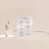 Moderne bruiloft Details Kaart met Iconen in Taupe