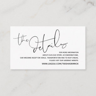 Moderne bruiloft details, online RSVP Informatiekaartje