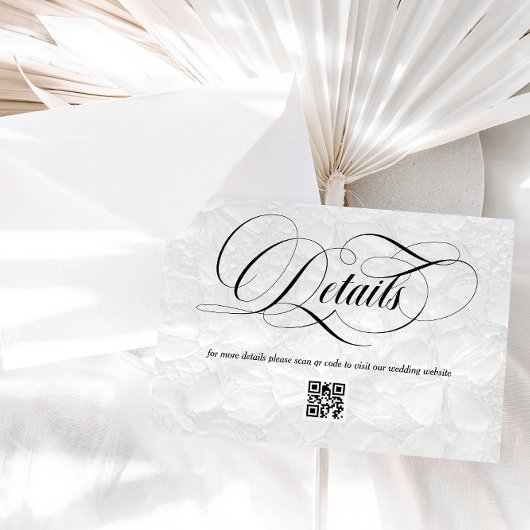 Moderne bruiloft details QR-code Informatiekaartje