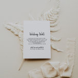 Moderne bruiloft die goed wenst informatiekaartje<br><div class="desc">Deze moderne bruiloft wens goed behuizing kaart is perfect voor een rustieke bruiloft. Het eenvoudige en elegante ontwerp heeft klassieke en fancy scripttypografie in zwart-wit.</div>