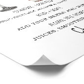 Moderne bruiloft drink menu cocktails illustratie  poster (Hoek)