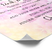 Moderne bruiloft drink menu cocktails illustratie  poster (Hoek)