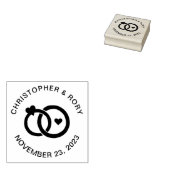 Moderne bruiloft Eenvoudige aangepaste paar Rubberstempel (Gestempeld)