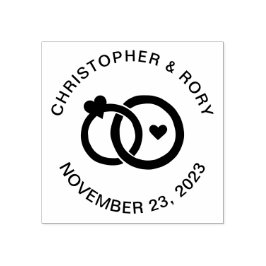 Moderne bruiloft Eenvoudige aangepaste paar Rubberstempel