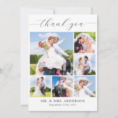 Moderne bruiloft Eenvoudige Gepersonaliseerde Foto Bedankkaart (Voorkant)