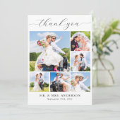 Moderne bruiloft Eenvoudige Gepersonaliseerde Foto Bedankkaart (Staand voorkant)