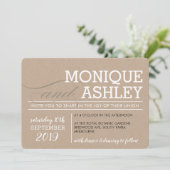 MODERNE BRUILOFT eenvoudige minimale vet kraft wit Kaart (Staand voorkant)