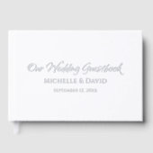 Moderne bruiloft eenvoudige minimalistische elegan gastenboek (Voorkant)