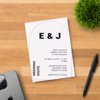 Moderne bruiloft eenvoudige vet acryl uitnodiging