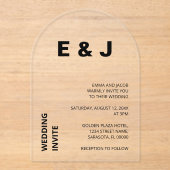 Moderne bruiloft eenvoudige vet acryl uitnodiging (Voorkant)