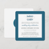 MODERNE BRUILOFT eenvoudige vet spot monogram blau Kaart (Voorkant / Achterkant)