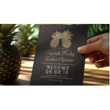 Moderne bruiloft Elegant Black Gold Pineapple Coup