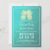 Moderne bruiloft Elegant Gold Foil Pineapple Coupl Kaart (Voorkant)