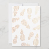 Moderne bruiloft Elegant Gold Foil Pineapple Coupl Kaart (Achterkant)