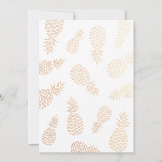 Moderne bruiloft Elegant Gold Foil Pineapple Coupl Kaart (Achterkant)
