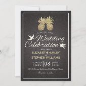 Moderne bruiloft Elegant Gold Foil Pineapple Coupl Kaart (Voorkant)