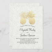 Moderne bruiloft Elegant Gold Foil Pineapple Coupl Kaart (Voorkant / Achterkant)