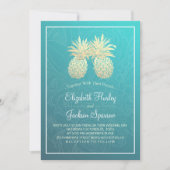 Moderne bruiloft Elegant Gold Foil Pineapple Coupl Kaart (Voorkant)