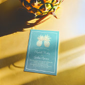 Moderne bruiloft Elegant Gold Foil Pineapple Coupl Kaart