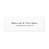 Moderne bruiloft Elegant Minimalistisch Zwart Wit Etiket (Voorkant)