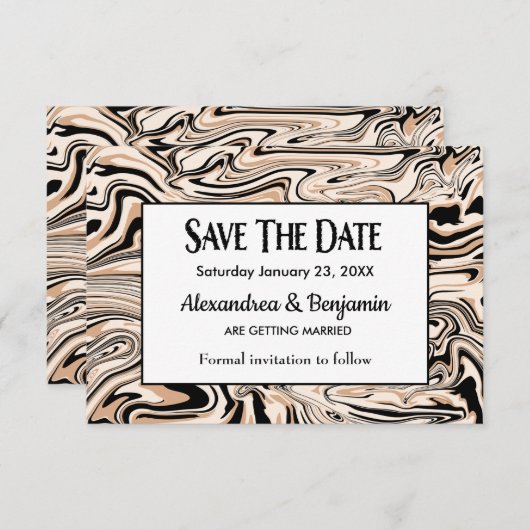 Moderne bruiloft Elegant Waterverf Pattern Custom Save The Date (Voorkant / Achterkant)