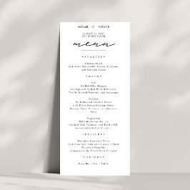 Moderne bruiloft | Elegant zwart-wit Menu