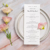 Moderne bruiloft | Elegant zwart-wit Menu