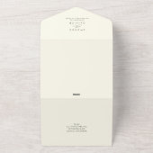 Moderne bruiloft Elegante Chic Calligrafie Geel All In One Uitnodiging (Buitenkant)