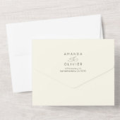 Moderne bruiloft Elegante Chic Calligrafie Geel All In One Uitnodiging (Achterkant)