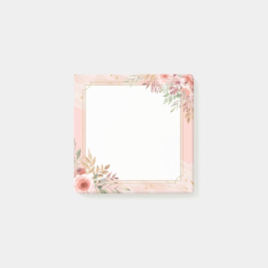 Moderne bruiloft - elegante grafische Waterverf ro Post-it® Notes (Voorkant)