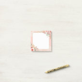 Moderne bruiloft - elegante grafische Waterverf ro Post-it® Notes (Op bureau)